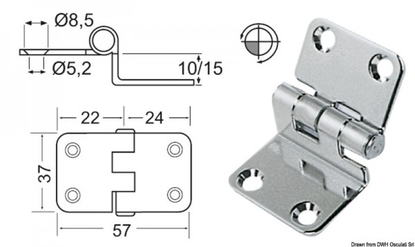 Winkelscharnier 2mm