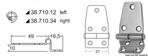 Winkelscharnier 2 mm