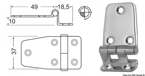 Winkelscharnier 2mm