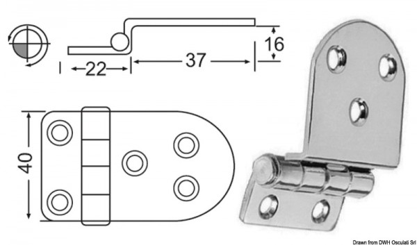 Winkelscharnier 2mm